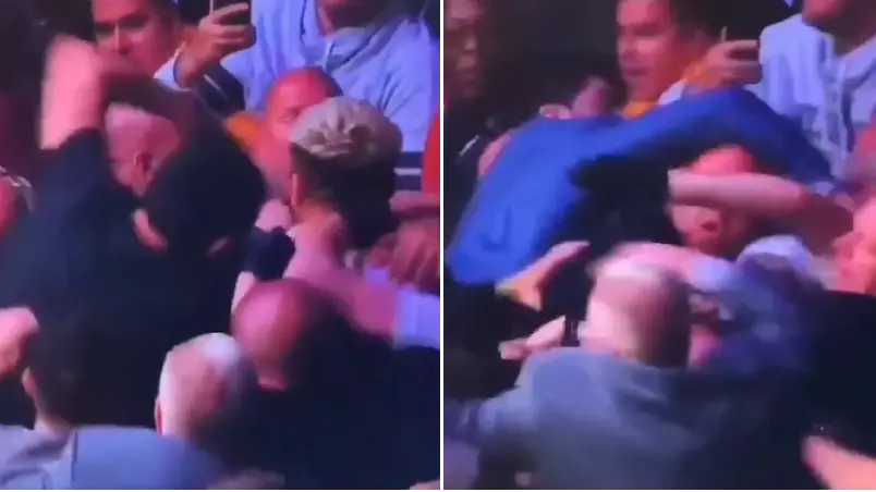 Brand New Footage Of Khabib's Teammate Landing Huge Punch On Conor McGregor's Coach During UFC 229 Brawl