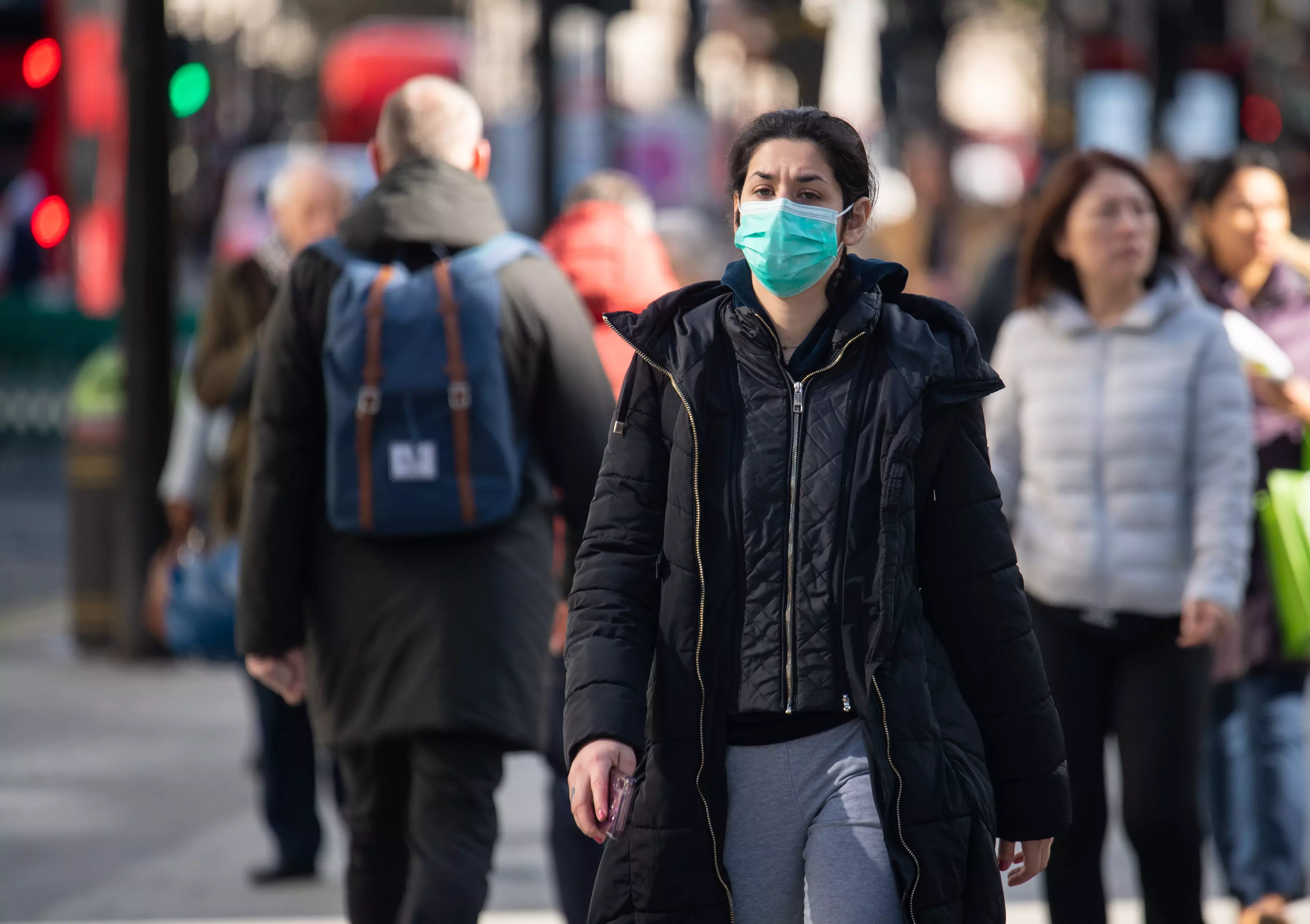 People in London are trying to protect themselves with facial masks.