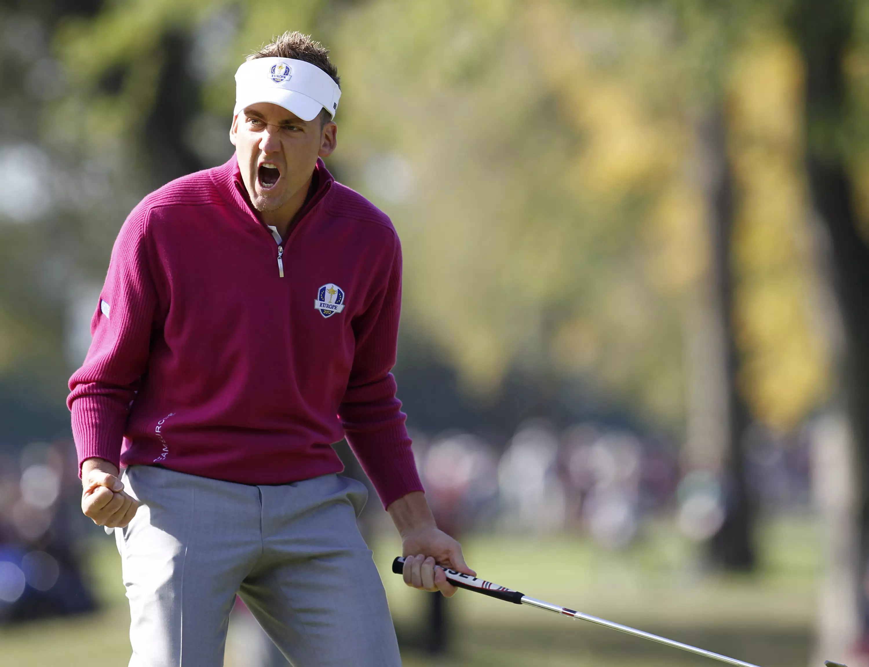 Poulter's roar was iconic during Europe's comeback. Image: PA Images