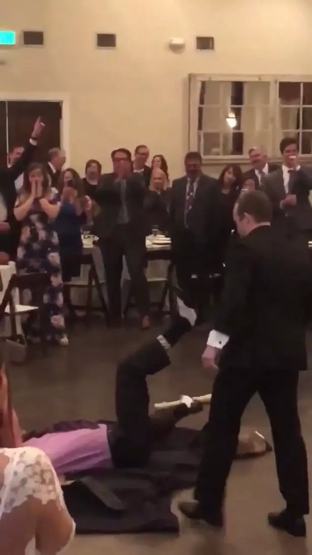 The cocky best man was eventually thrown through a table in true Undertaker style.