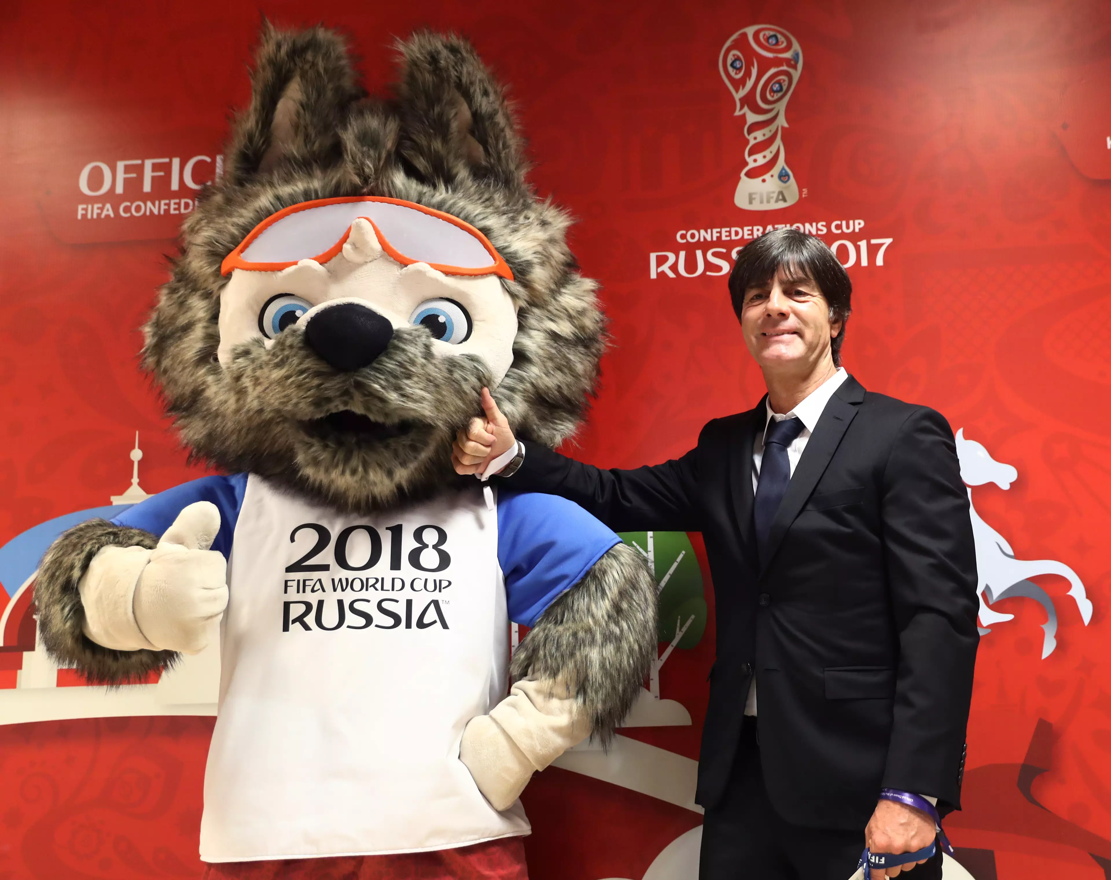 2018 World Cup wolf mascot 'Sabiwaka'. Image: PA
