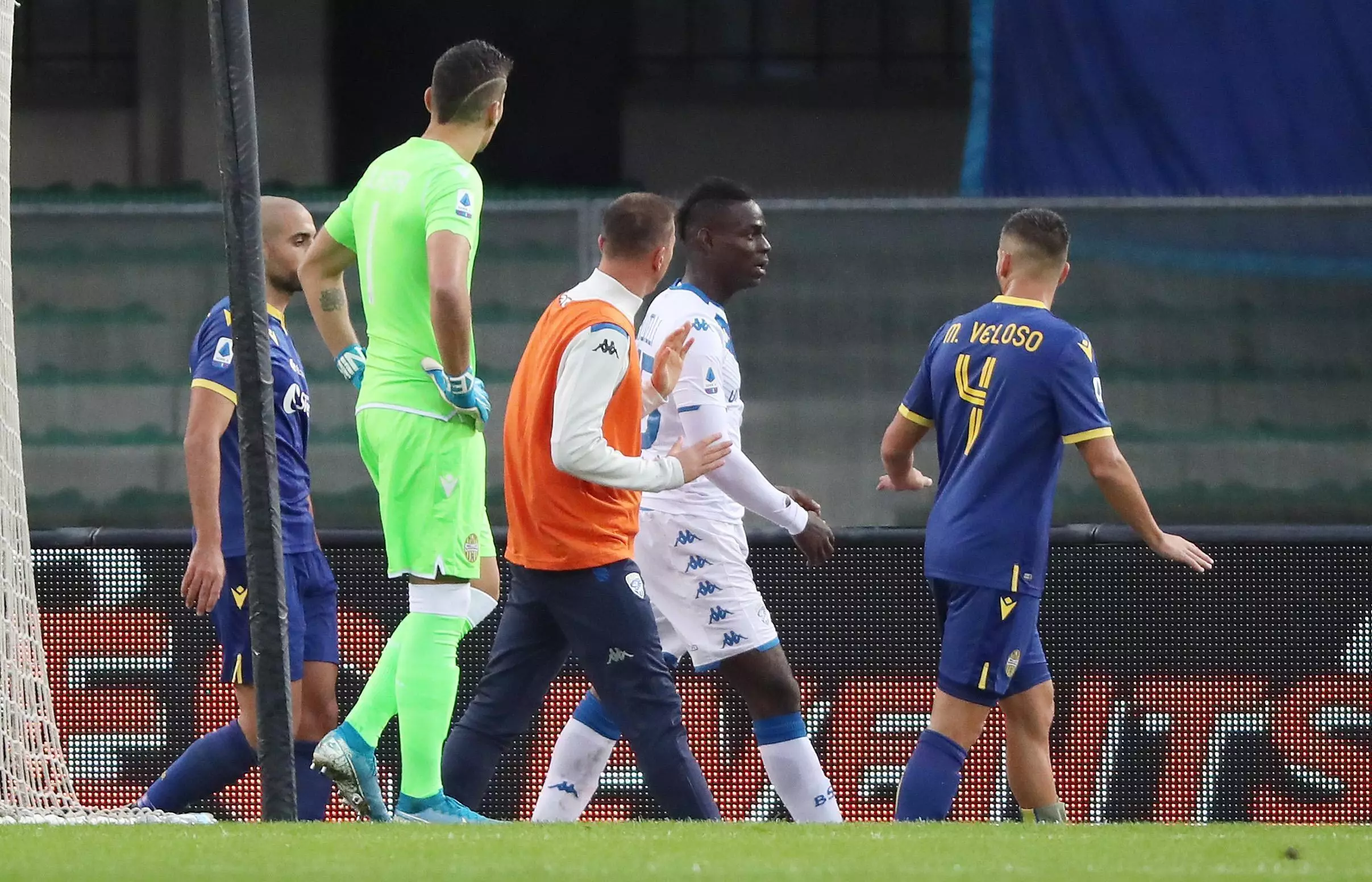 Balotelli reacts to racist abuse from Verona fans. Image: PA Images