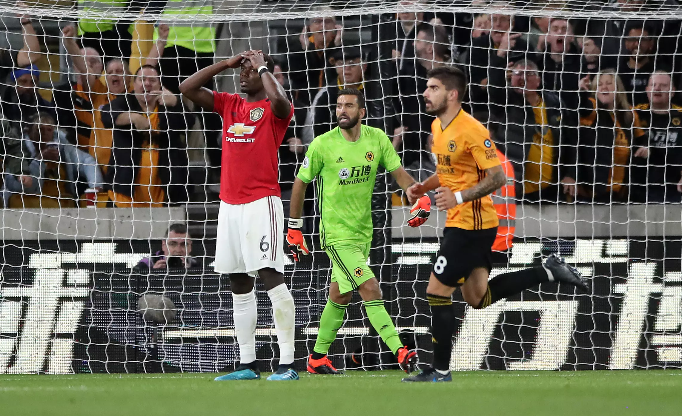 Pogba's penalty miss cost United two points against Wolves. Image: PA Images