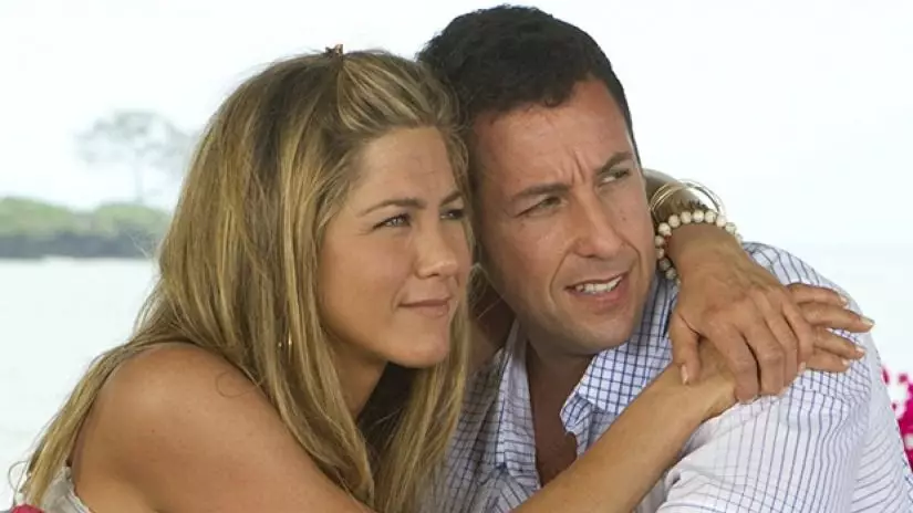 Aniston and Sandler starred in 2011 rom-com Just Go With It.
