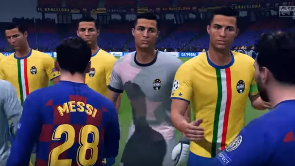 YouTuber Simulates A Team Of Lionel Messis vs A Team Of Ronaldos On FIFA 20
