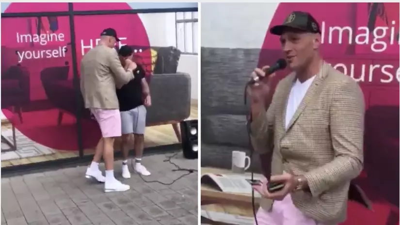 Tyson Fury Hijacks Busker's Microphone And Sings 'You Should Let Me Love You' By Mario