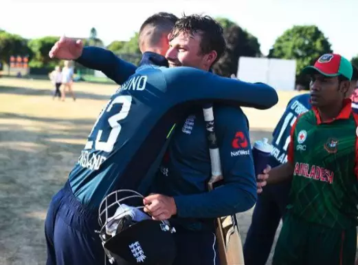 Hugo Hammond and his older brother playing in an international T20 cricket tournament (