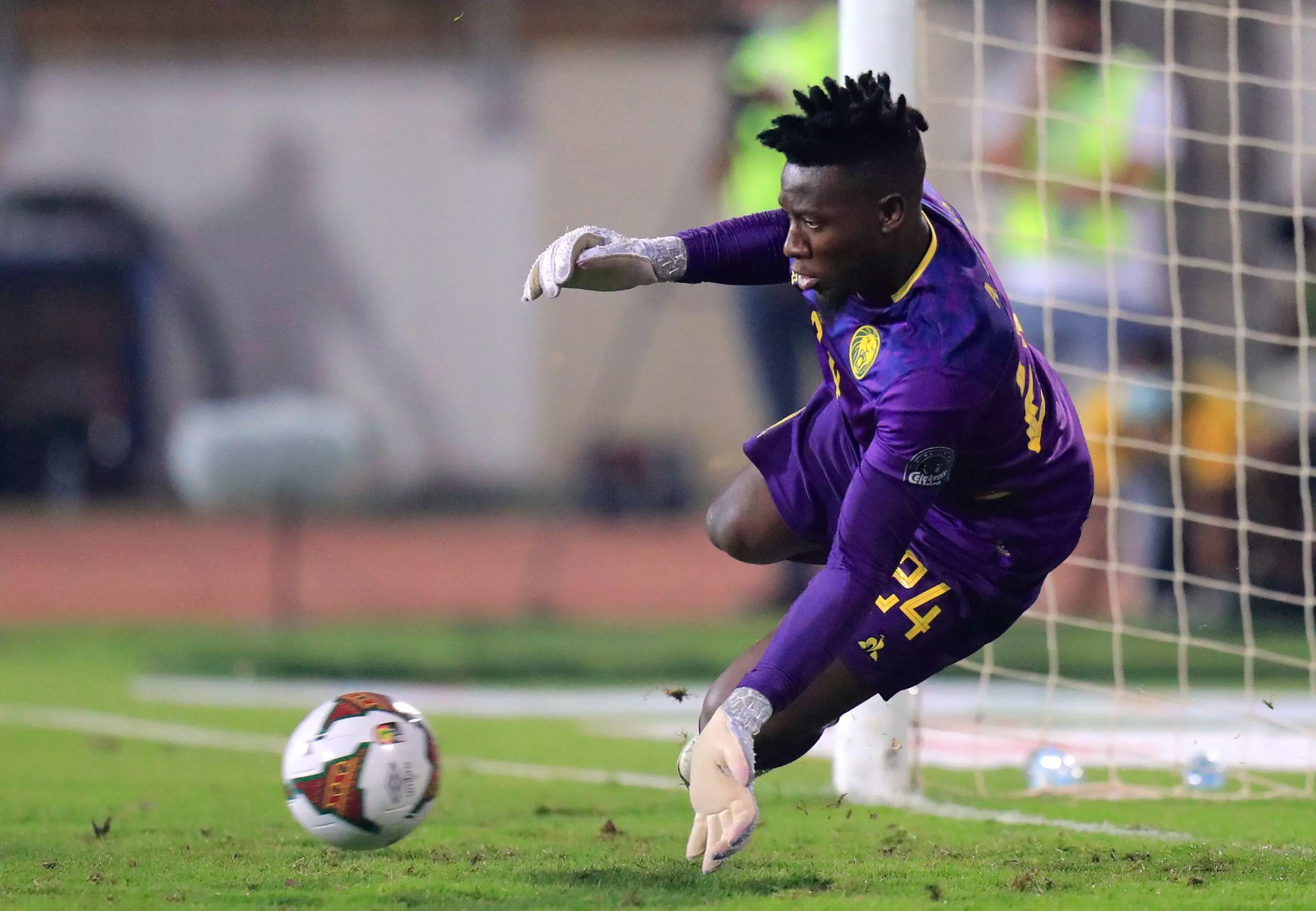 Onana makes a save during the Africa Cup of Nations. Image: PA Images