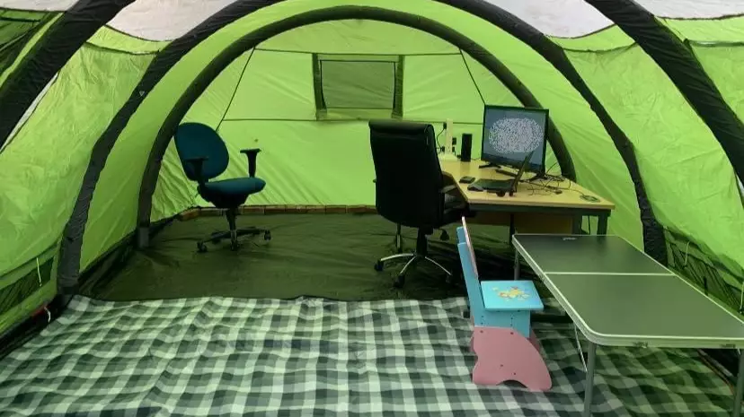 People Are Turning Tents Into Offices To WFH During Lockdown