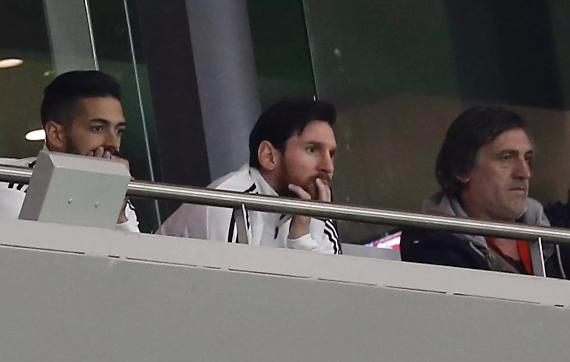 Messi watches with intrigue. Image: PA