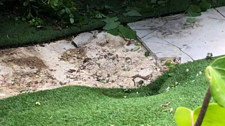 Photos Show Crater After Body Fell From Plane And Landed In London Garden 