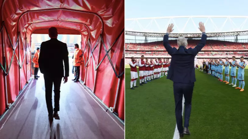An Emotional Arsene Wenger Receives Guard Of Honour On His Final Game At The Emirates