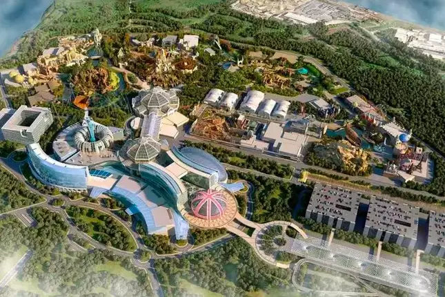 The theme park will be built on a 535 acre site on the Swanscombe Peninsula near Dartford, Kent (