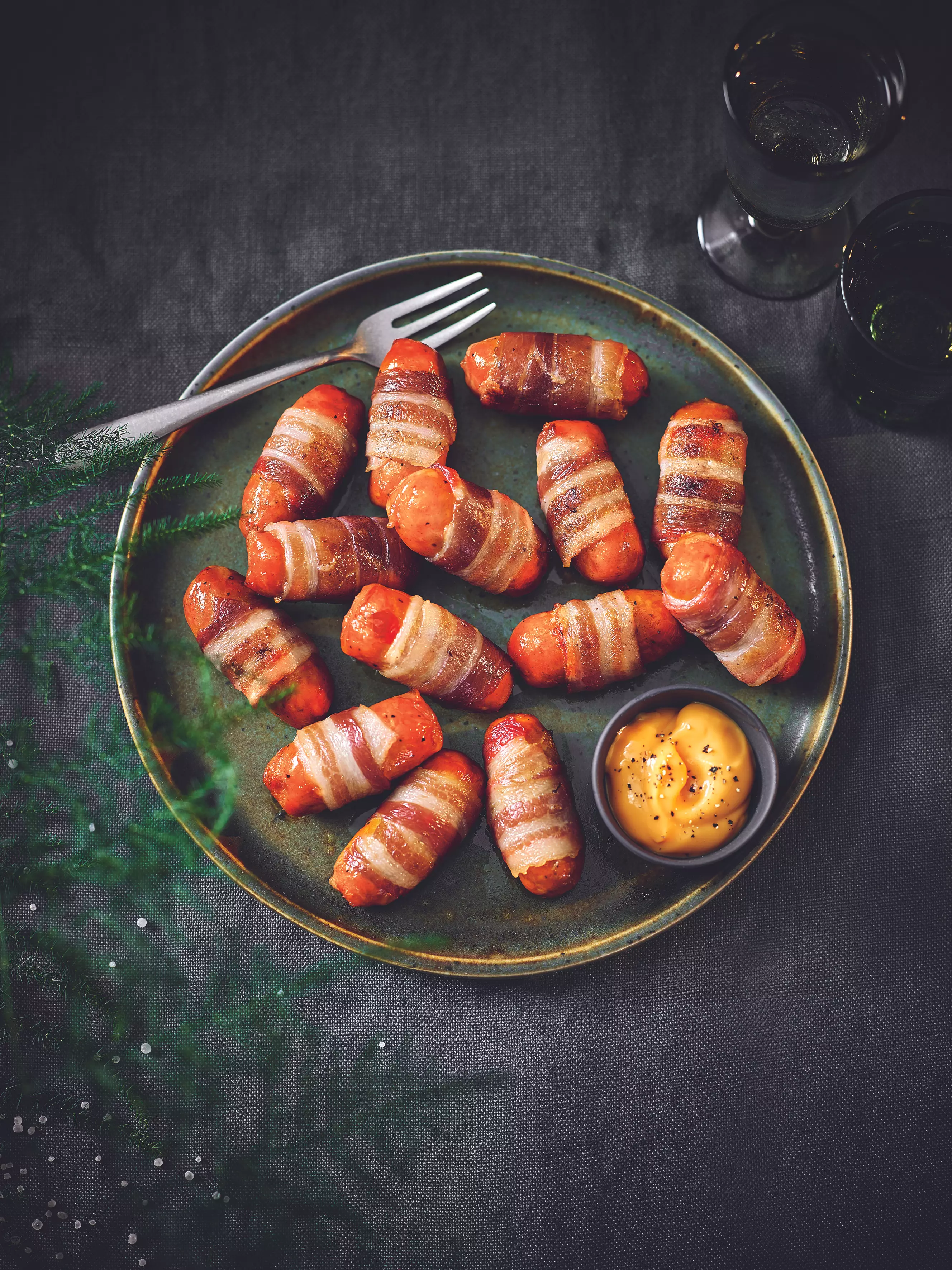 Chorizo-style pigs in blankets.