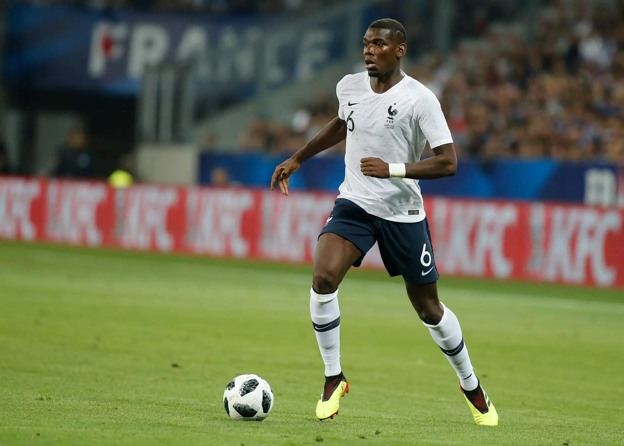Pogba in action for France. Image: PA