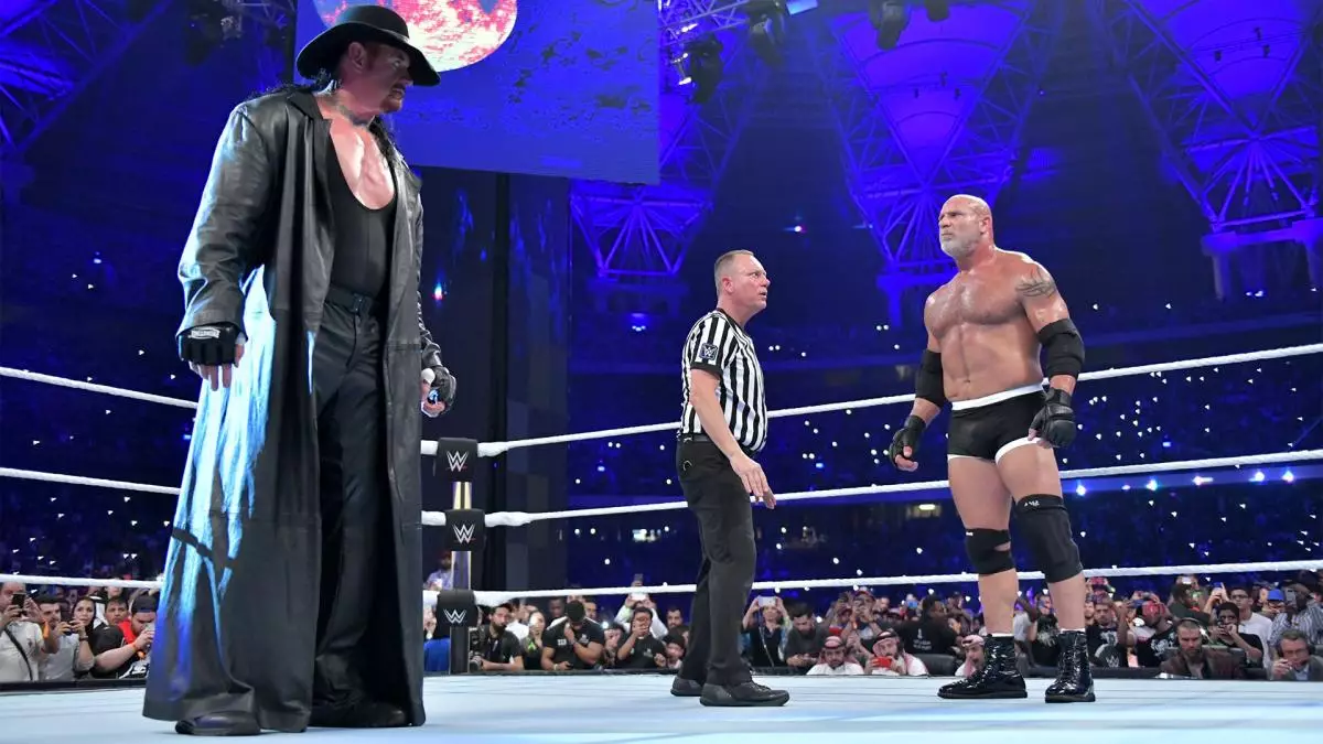 Undertaker and Goldberg were squaring off for the first time (Image