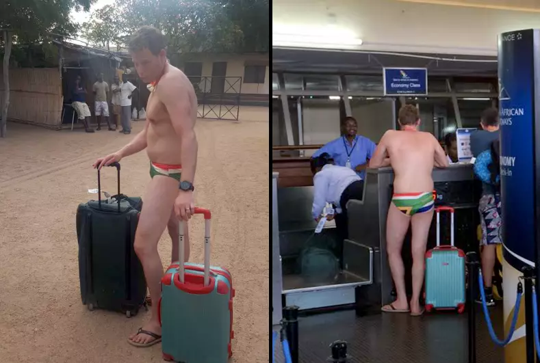 Guy Tries To Board A Plan Wearing Nothing But A Pair Of Speedos
