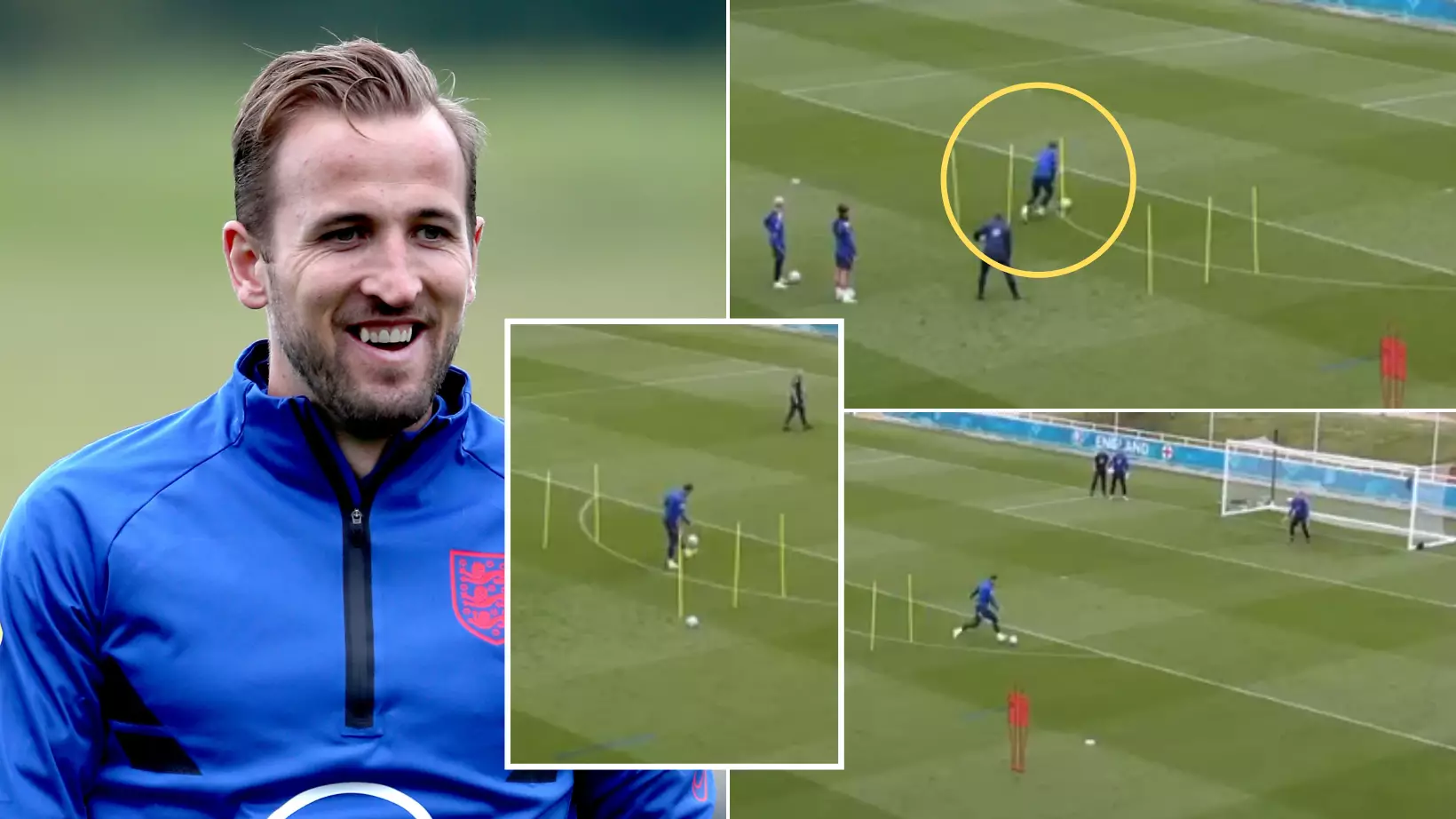 Harry Kane Shows Off His Lethal Finishing Skills During '3 Ball Challenge' In England Training 