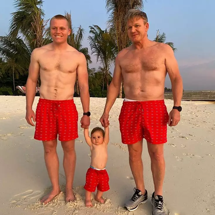 Gordon with sons Jack and Oscar.