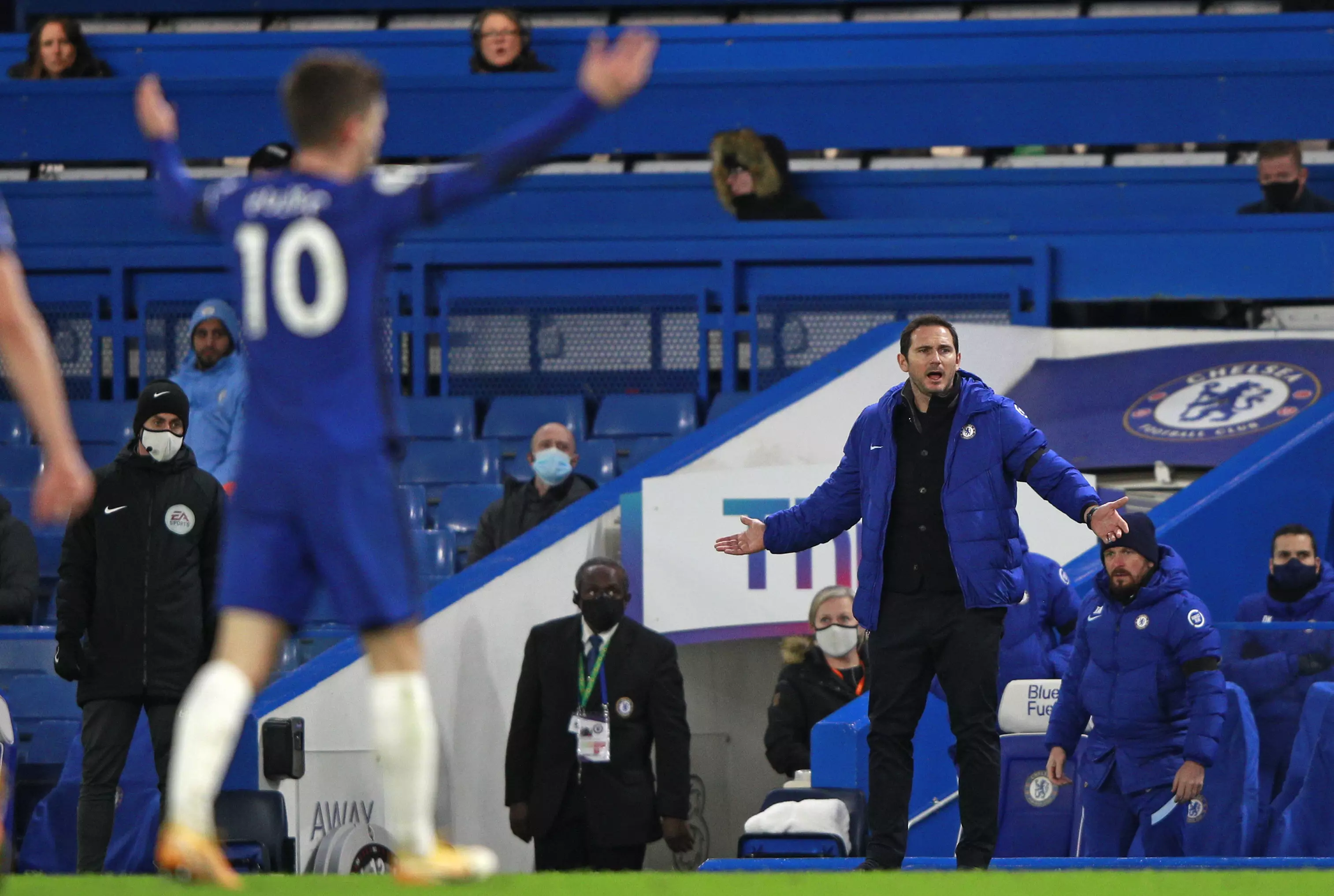 Lampard didn't look happy during the loss to City. Image: PA Images