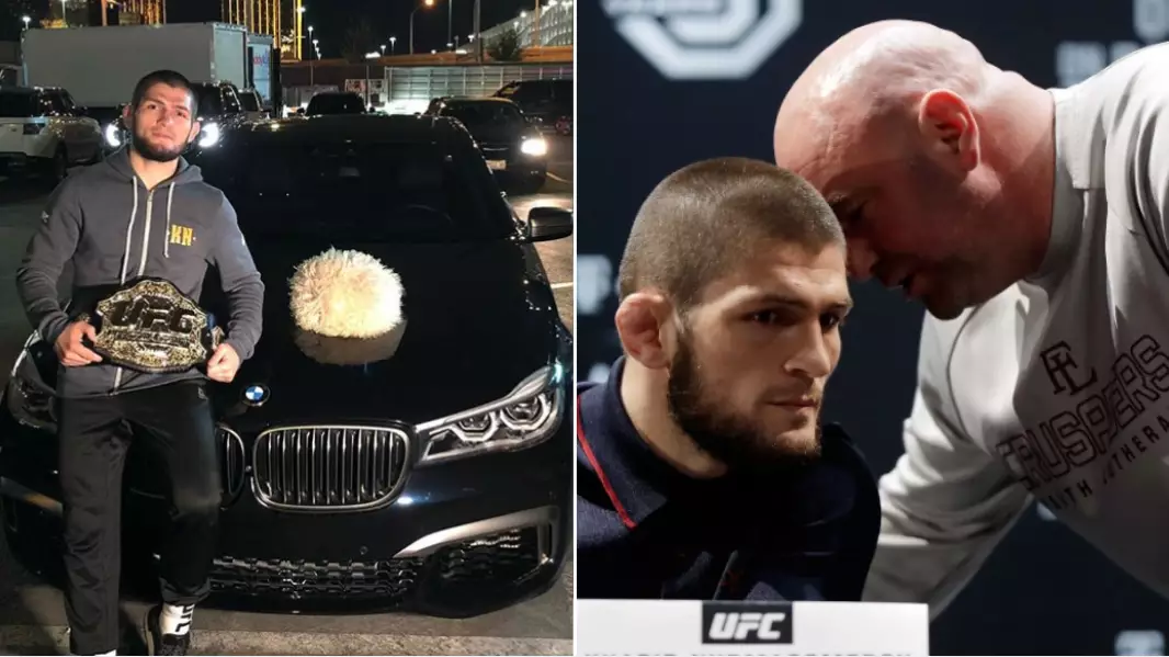 Khabib Takes Picture Of Dana White's Car And Playfully Threatens To Destroy It