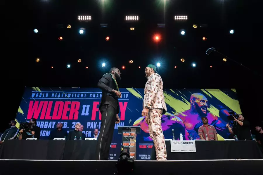 Fury squared off with rival Deontay Wilder last night ahead of their fight next month. 
