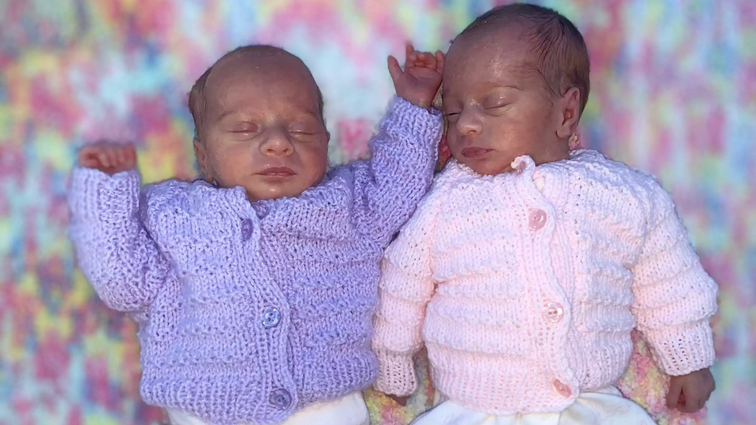 Incredible Moment Premature Twins Were Born Cuddling Each Other