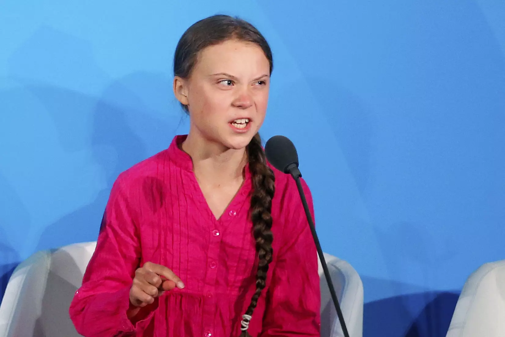 The teen addressed the UN, where she criticised politicians for their lack of action.