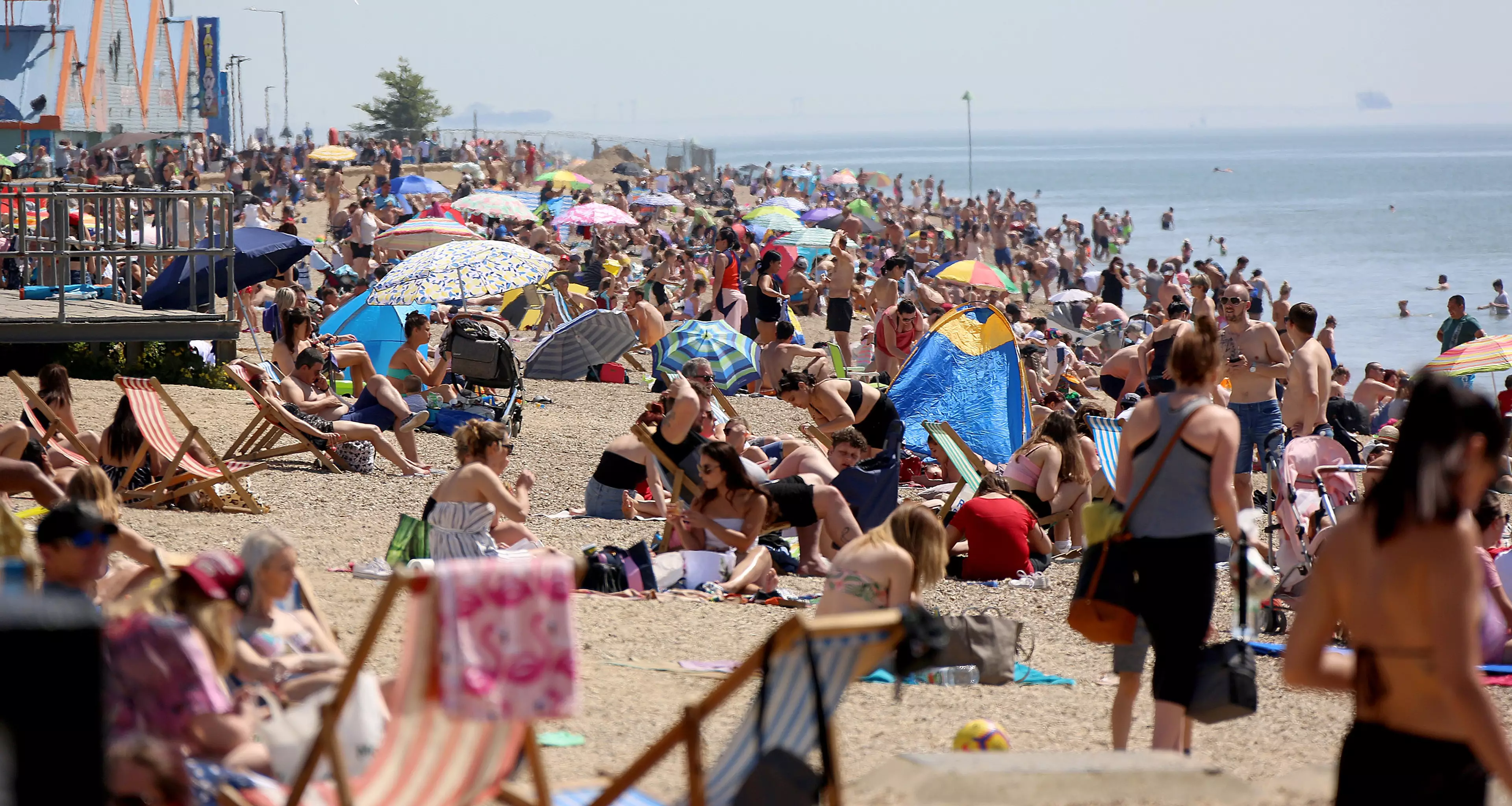 Southend beach was particularly crowded this afternoon.