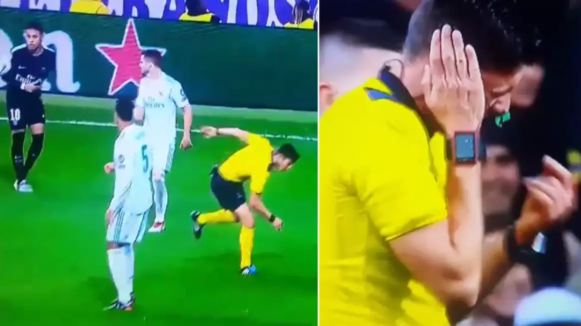 The Moment Neymar Kicked The Ball At Referee So Hard That Play Had To Be Stopped 