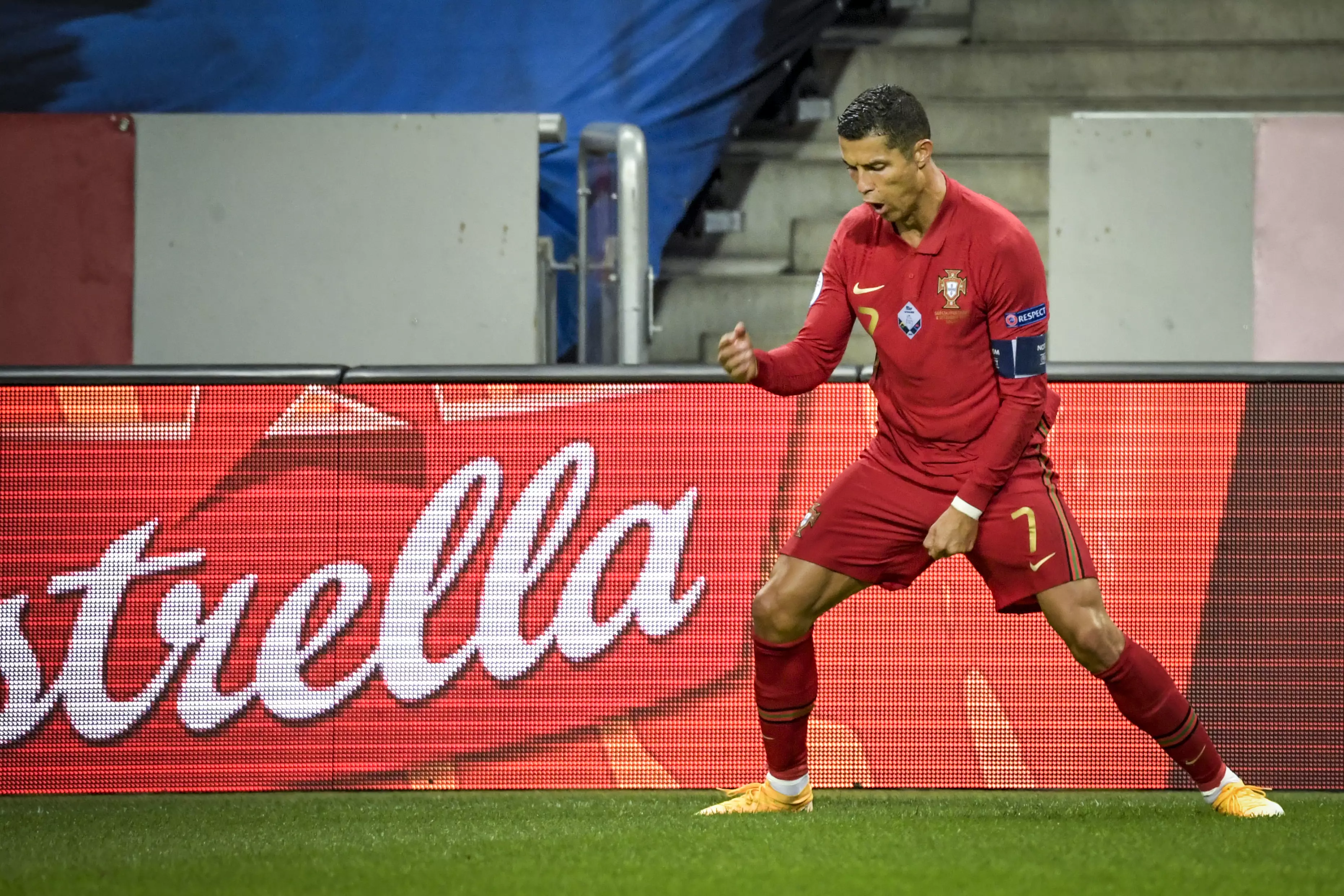 Ronaldo celebrates his second. Image: PA Images