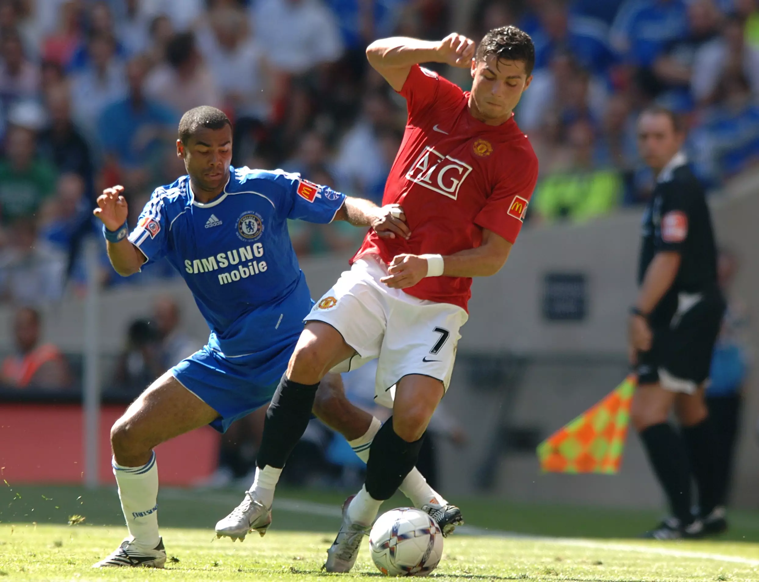 Ronaldo and Cole during a game in 2007. (Image