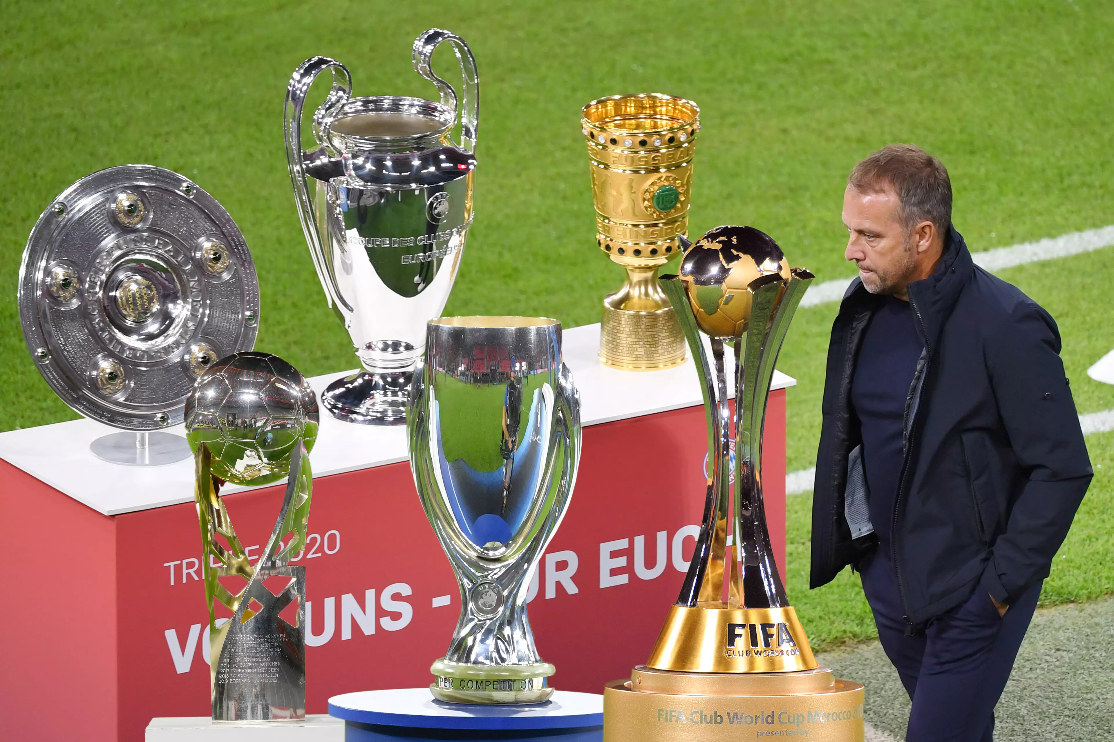 Not a bad trophy collection for Flick already. Image: PA Images