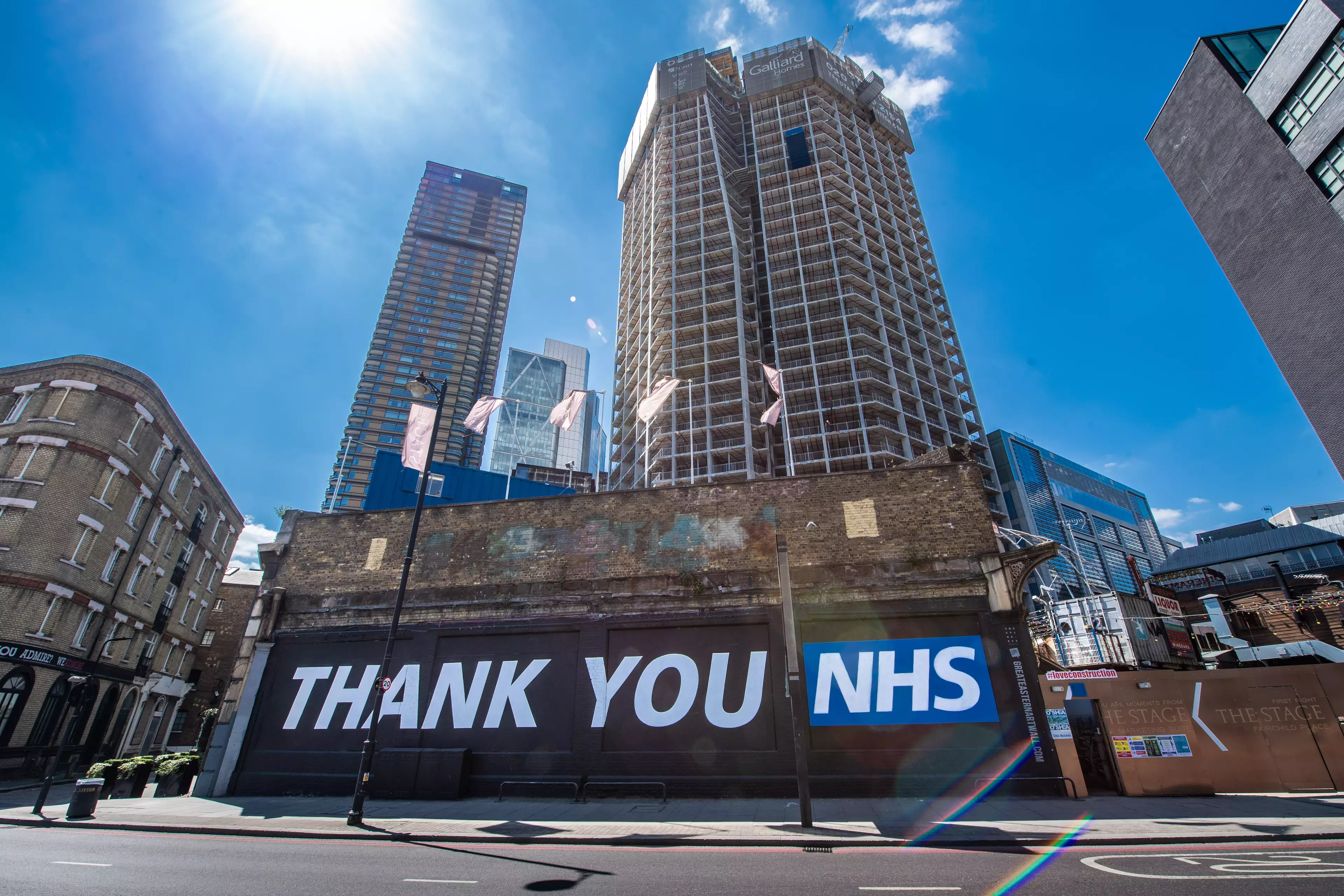Street art thanking the NHS for their efforts.