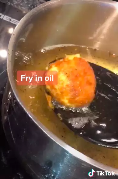 Fry the cheese to achieve the crispy outer layer (