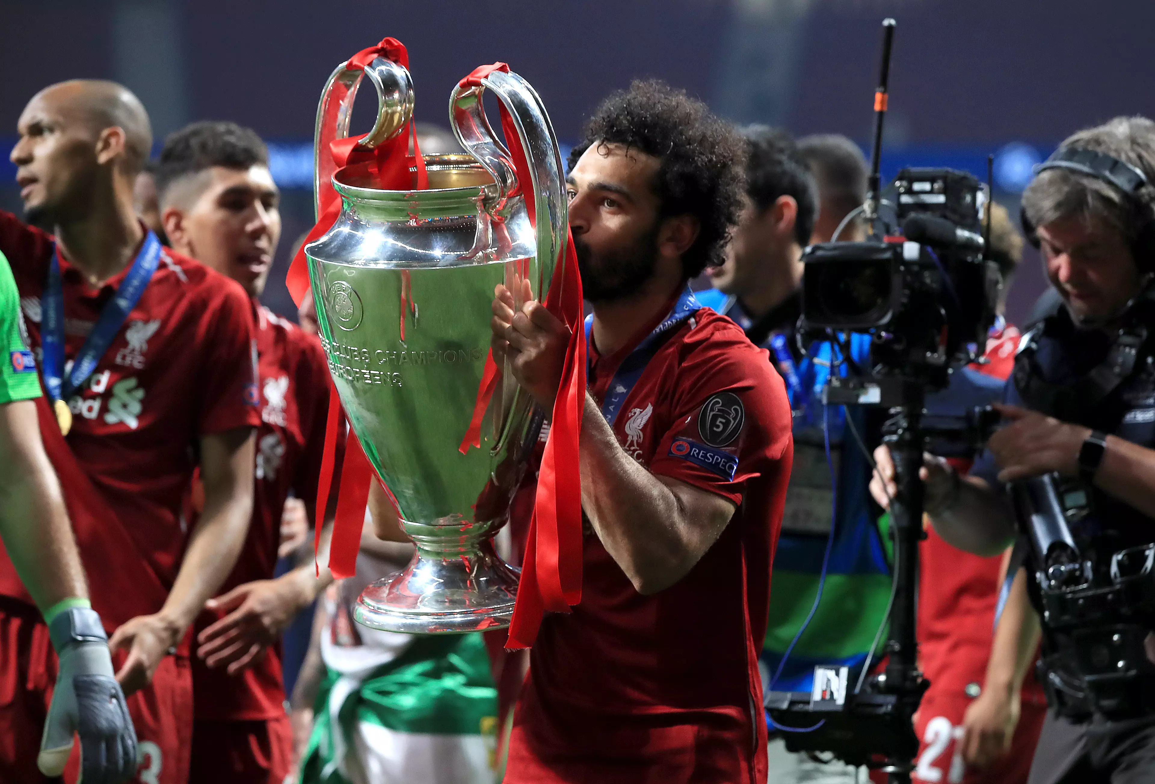 Salah got his hands on the richest prize in club football. Image: PA