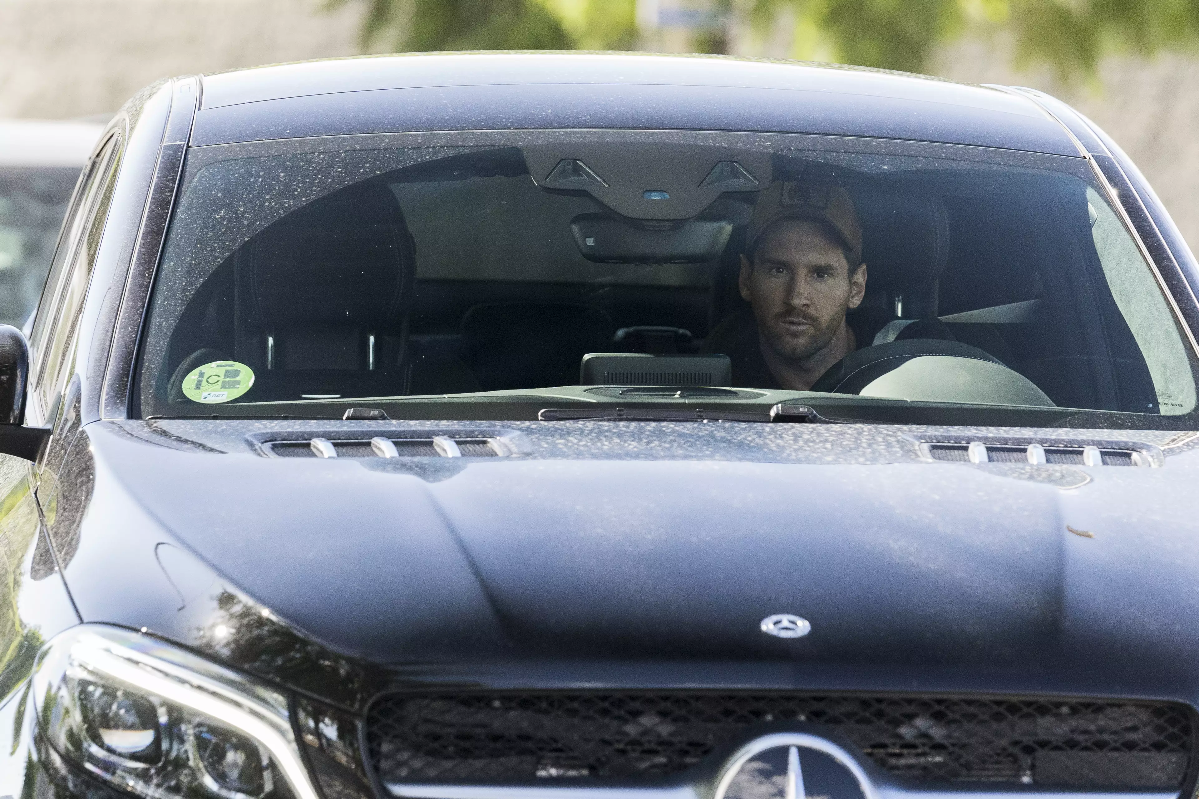 Messi arriving to training on Tuesday. Image: PA Images