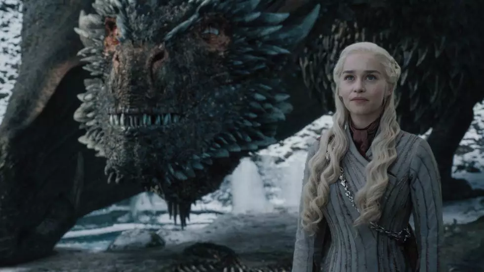 Daenerys and her dragon.