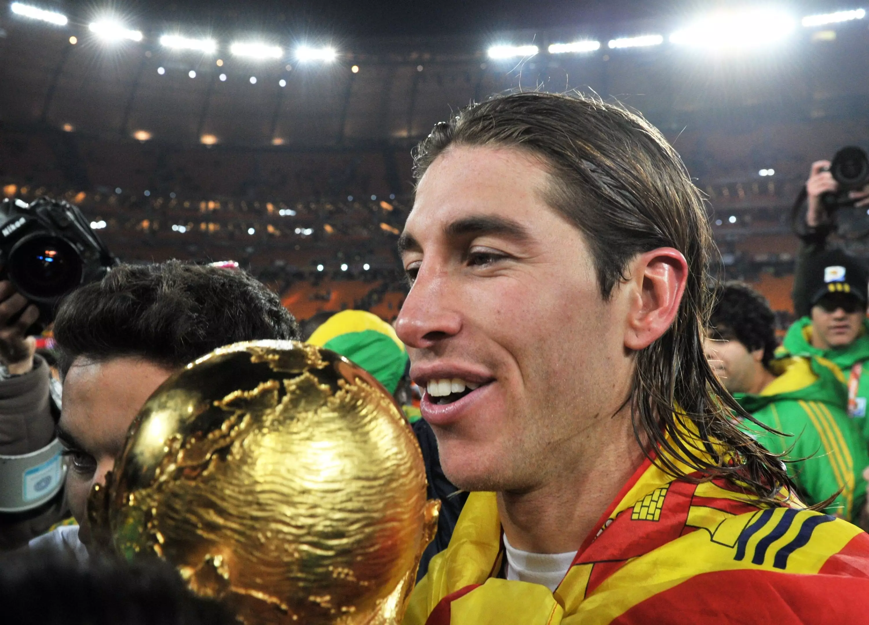 Ramos with the World Cup trophy. Image: PA Images
