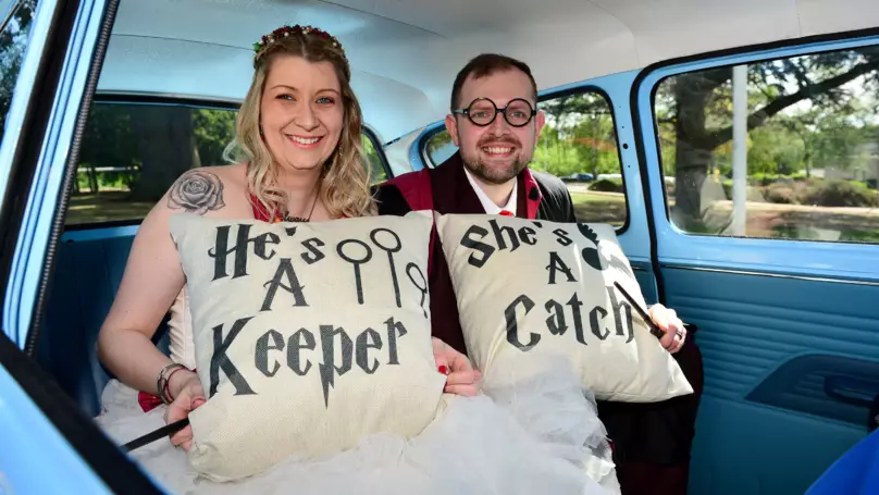 This couple had a full-on Harry Potter-themed wedding.