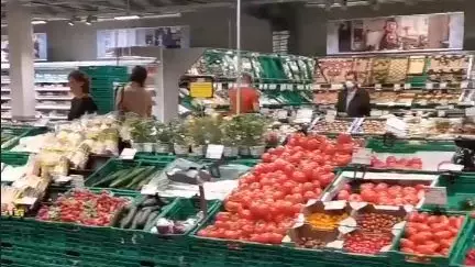 Shoppers In Switzerland Supermarket Stay Calm During Coronavirus Lockdown 