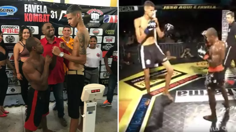 A 5 Foot 4 Fighter Fought A 6 Foot 7 Fighter In An MMA Bout And It Was Mental