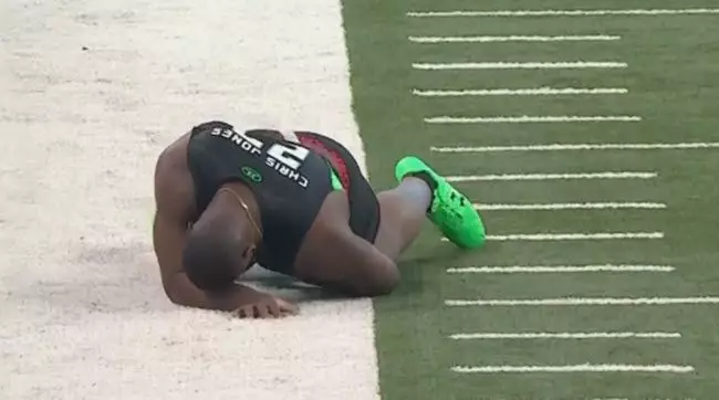 Player Suffers NSFW Wardrobe Malfunction During NFL Combine