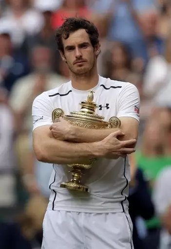 Andy Murray back in 2016 with the Wimbledon Trophy.
