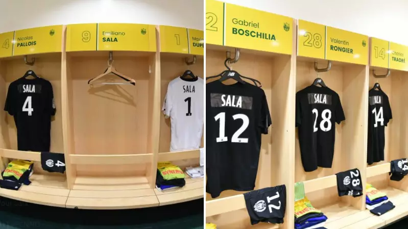 FC Nantes Players Wear All Black With Emiliano Sala's Name On Shirts