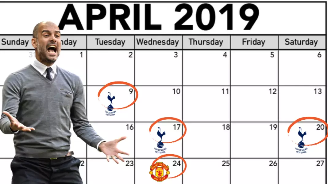 Manchester City's Run Of Fixtures In April Is Hard As F*ck 