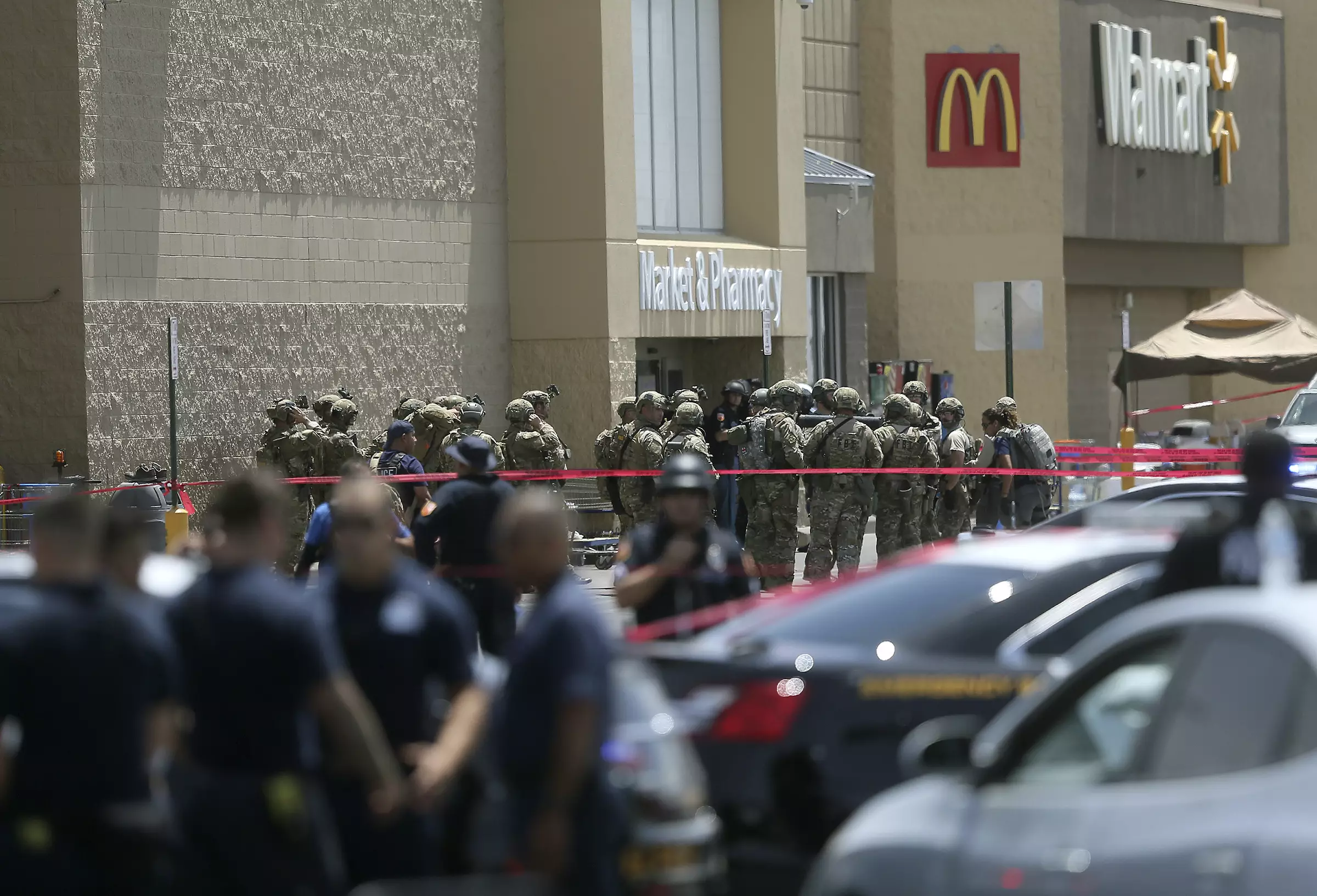The soldier was shopping in a sports store when the shooting began.