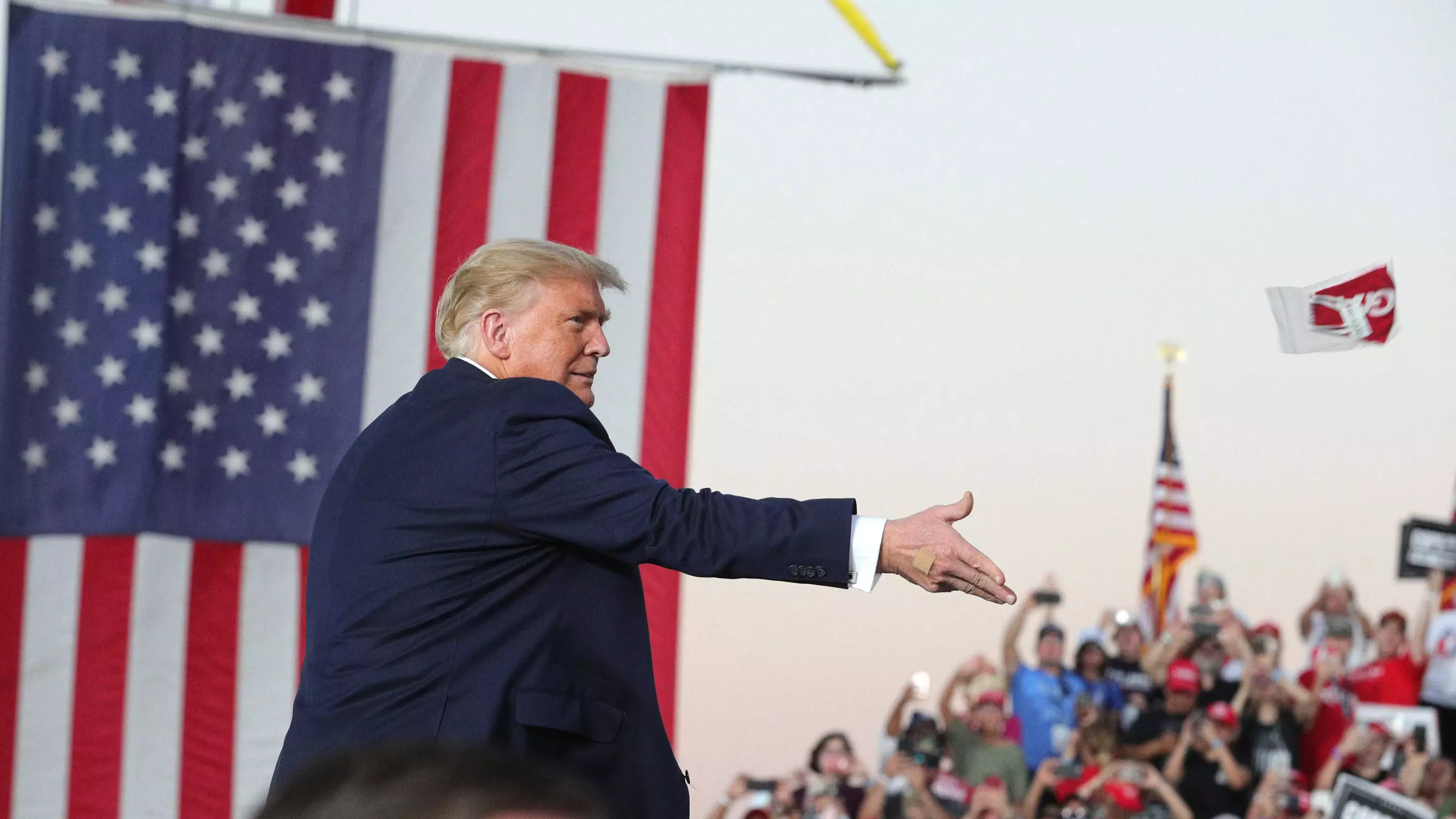 Donald Trump Throws Masks Into Crowd And Says He'll 'Kiss Everyone' At Florida Rally