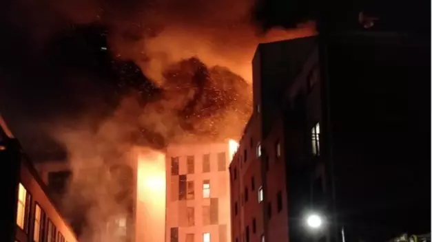 Students Evacuated As Huge Blaze Hits Halls Of Residence In Bolton 