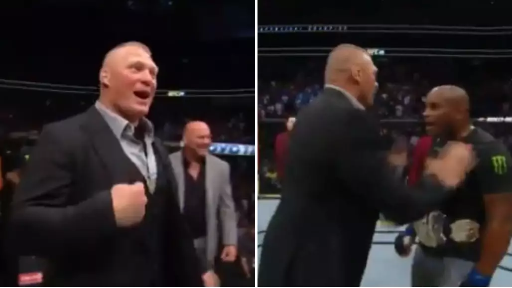 Watch: Brock Lesnar Enters Octagon At UFC 226, Goes After Daniel Cormier